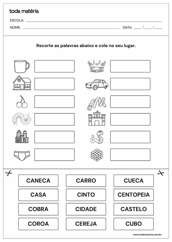 atividades com a letra c para imprimir grátis