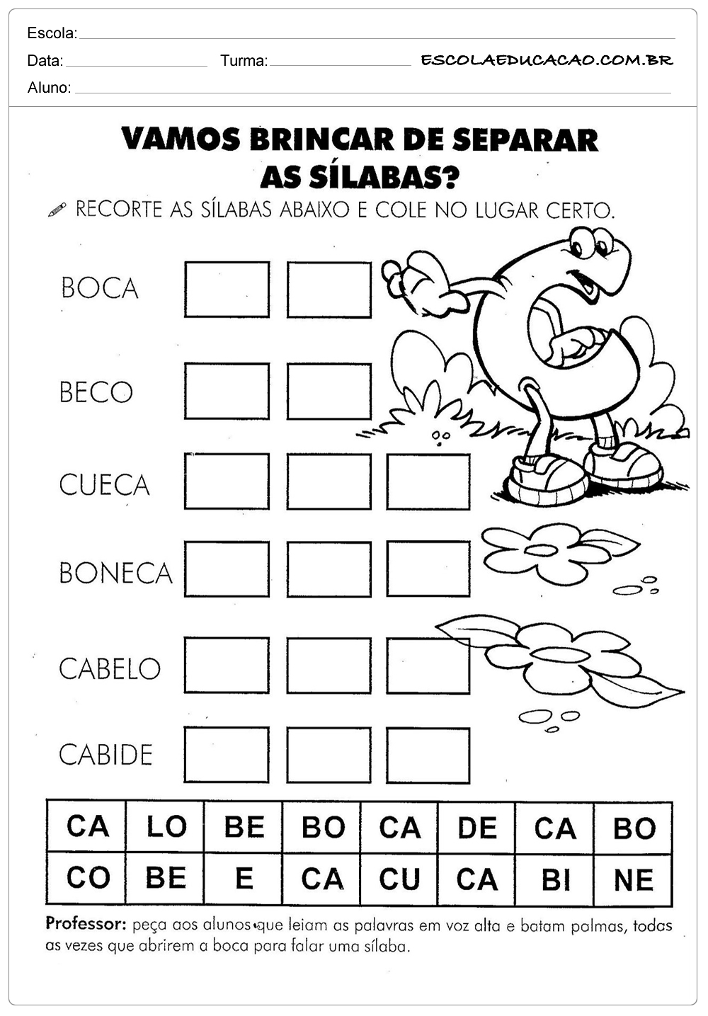 exercícios letra c 1 ano para imprimir