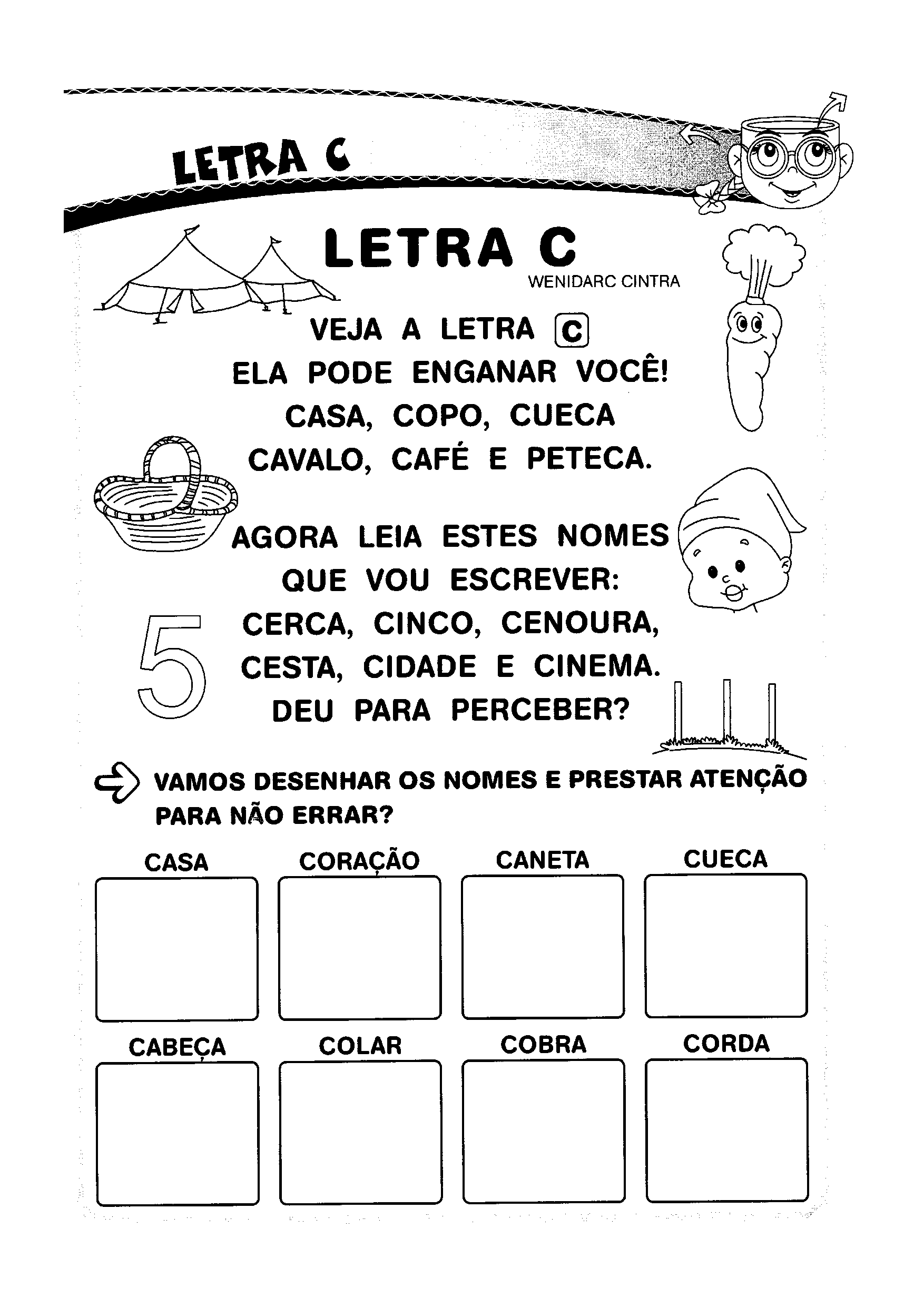 como ensinar a letra c para crianças