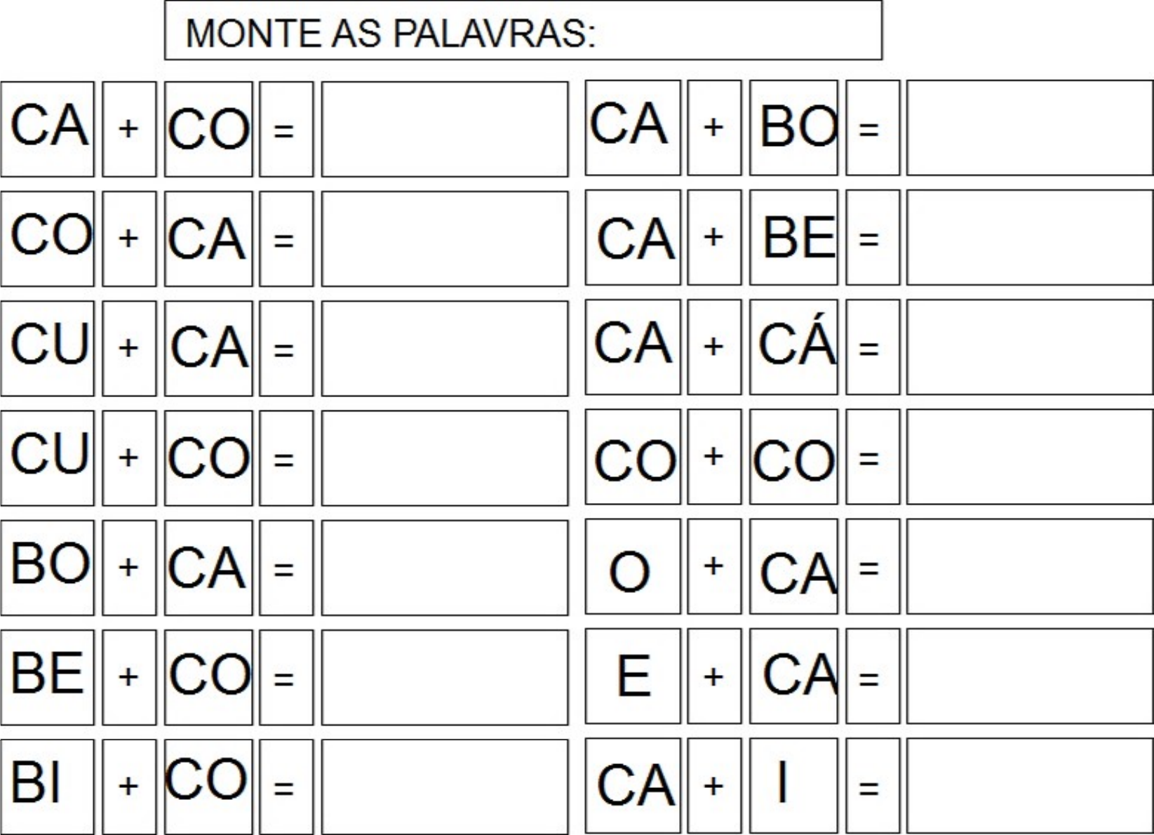 atividades com o som da letra c