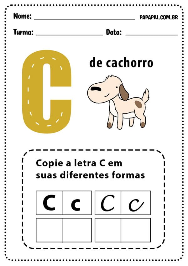 letra c atividades para o caderno