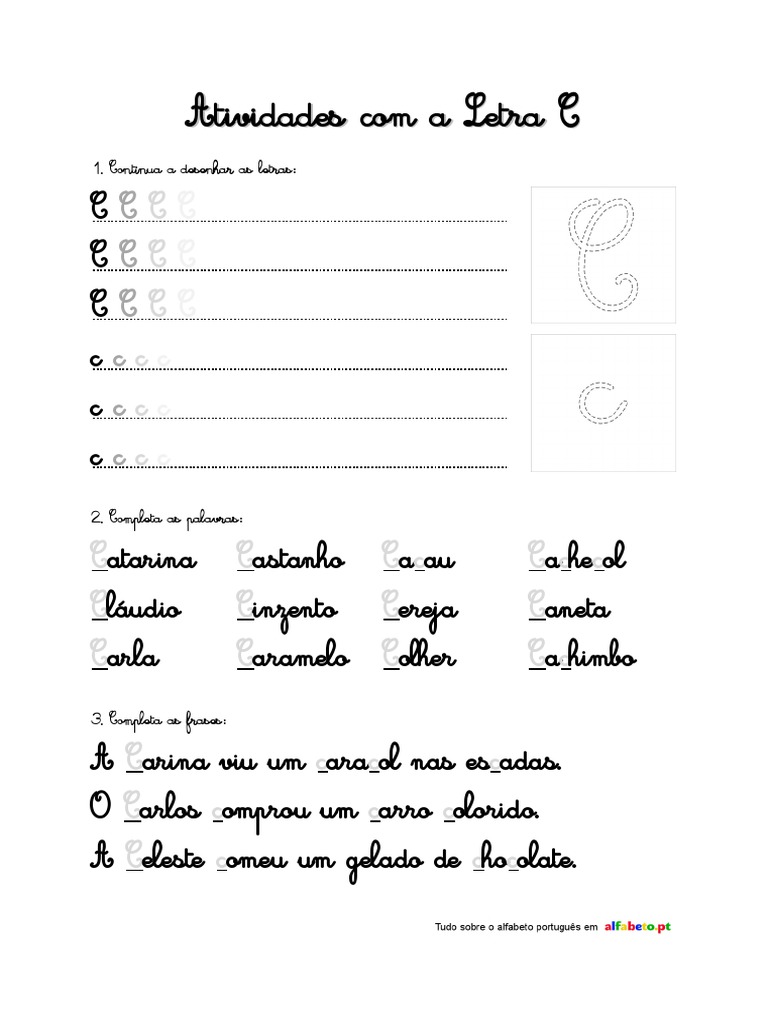exercícios letra c 1 ano para imprimir