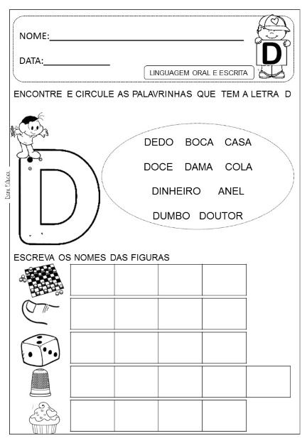 ditado com a letra d