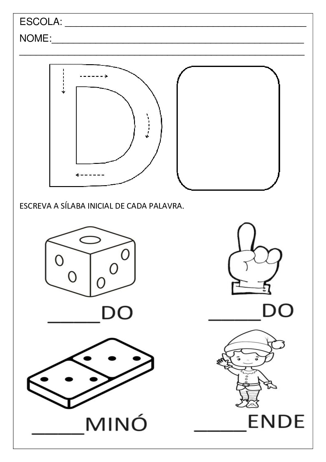 consciência fonológica letra d