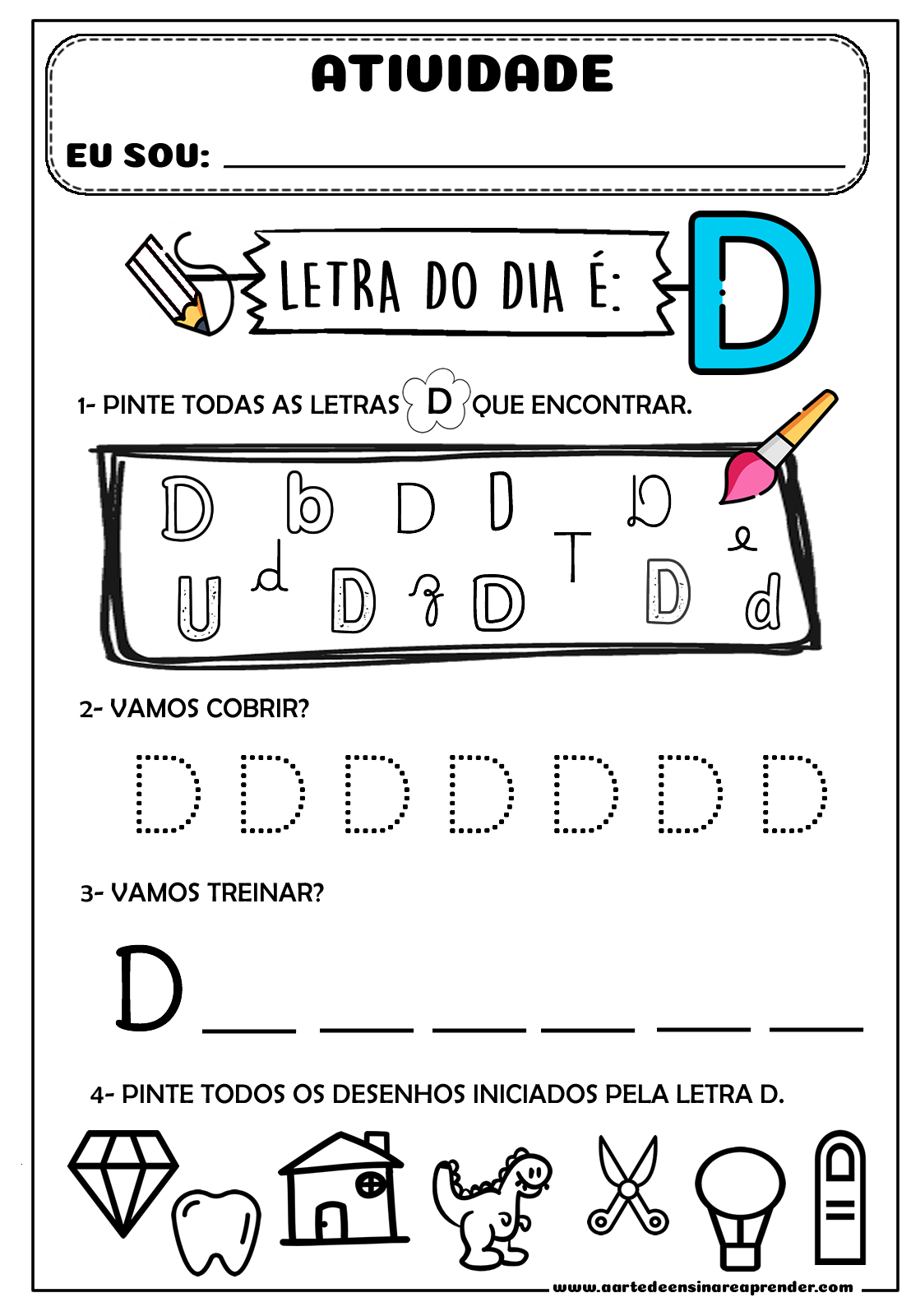 letra d para imprimir