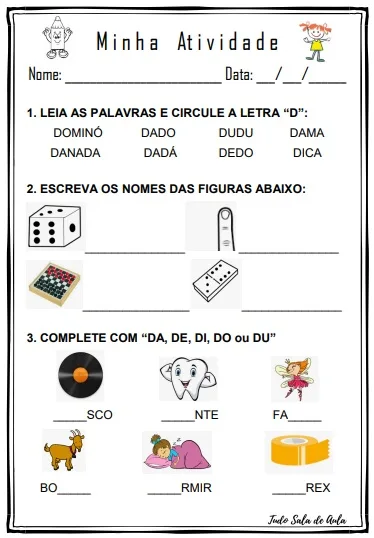 ditado com a letra d