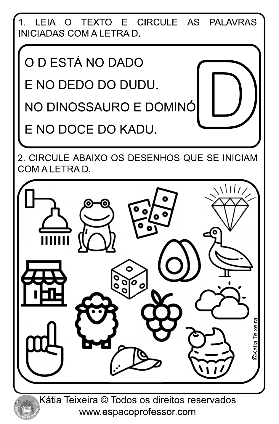 consciência fonológica letra d
