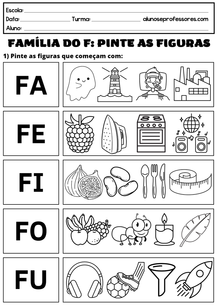 atividades com a letra f para imprimir pdf