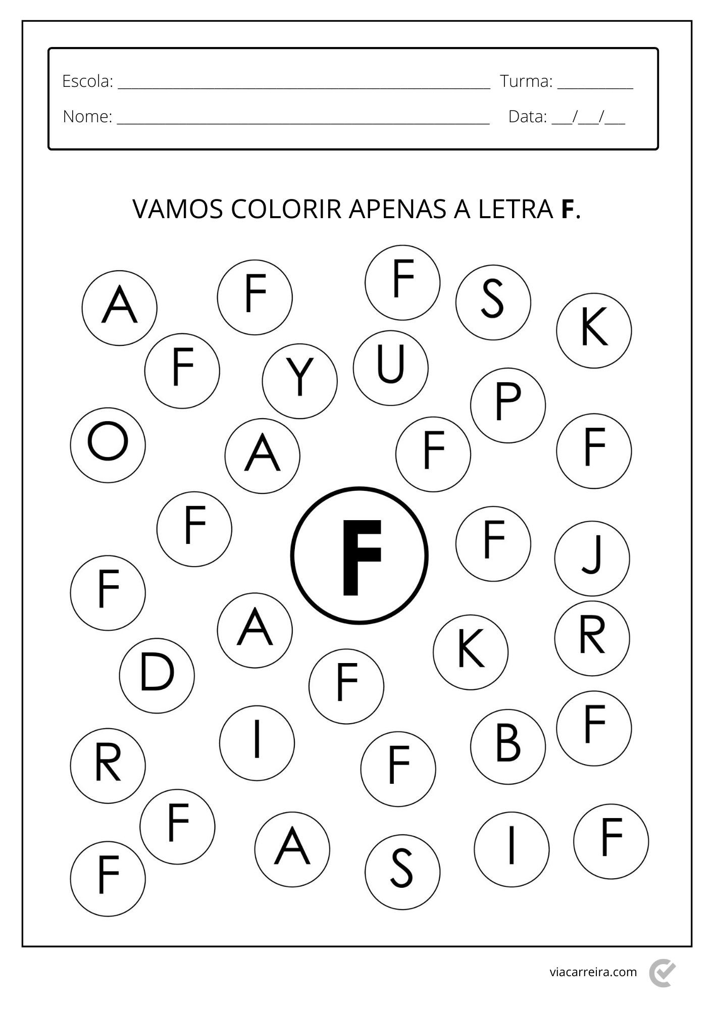 atividades com a letra f e suas sílabas