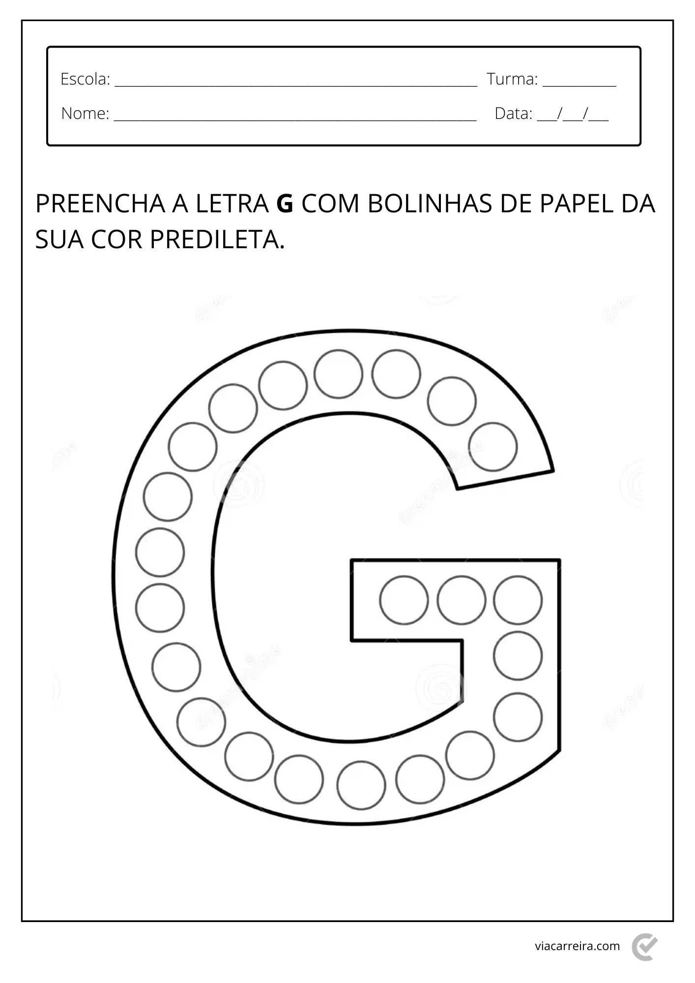 atividades com a letra g cursiva para imprimir