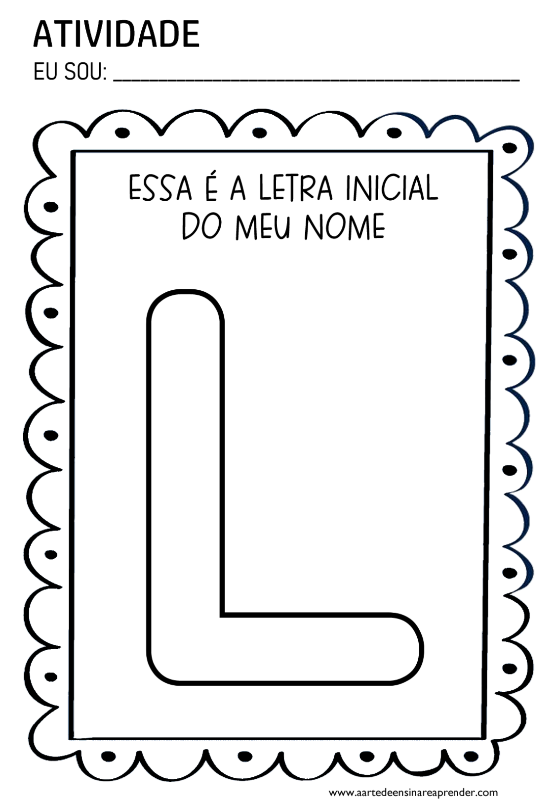 pintura com a letra inicial do nome