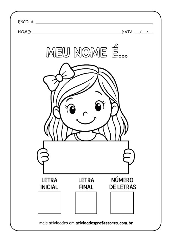 atividades com a letra inicial do nome para imprimir
