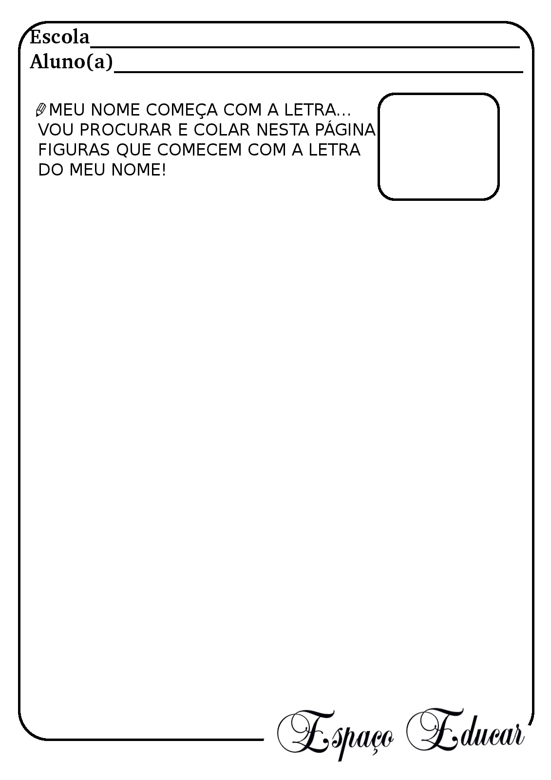 massinha de modelar letra inicial nome