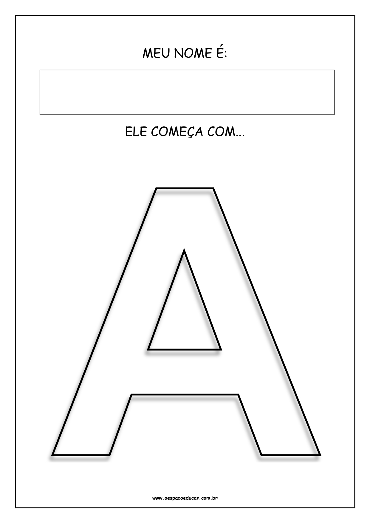 atividades com a letra inicial do nome educação infantil
