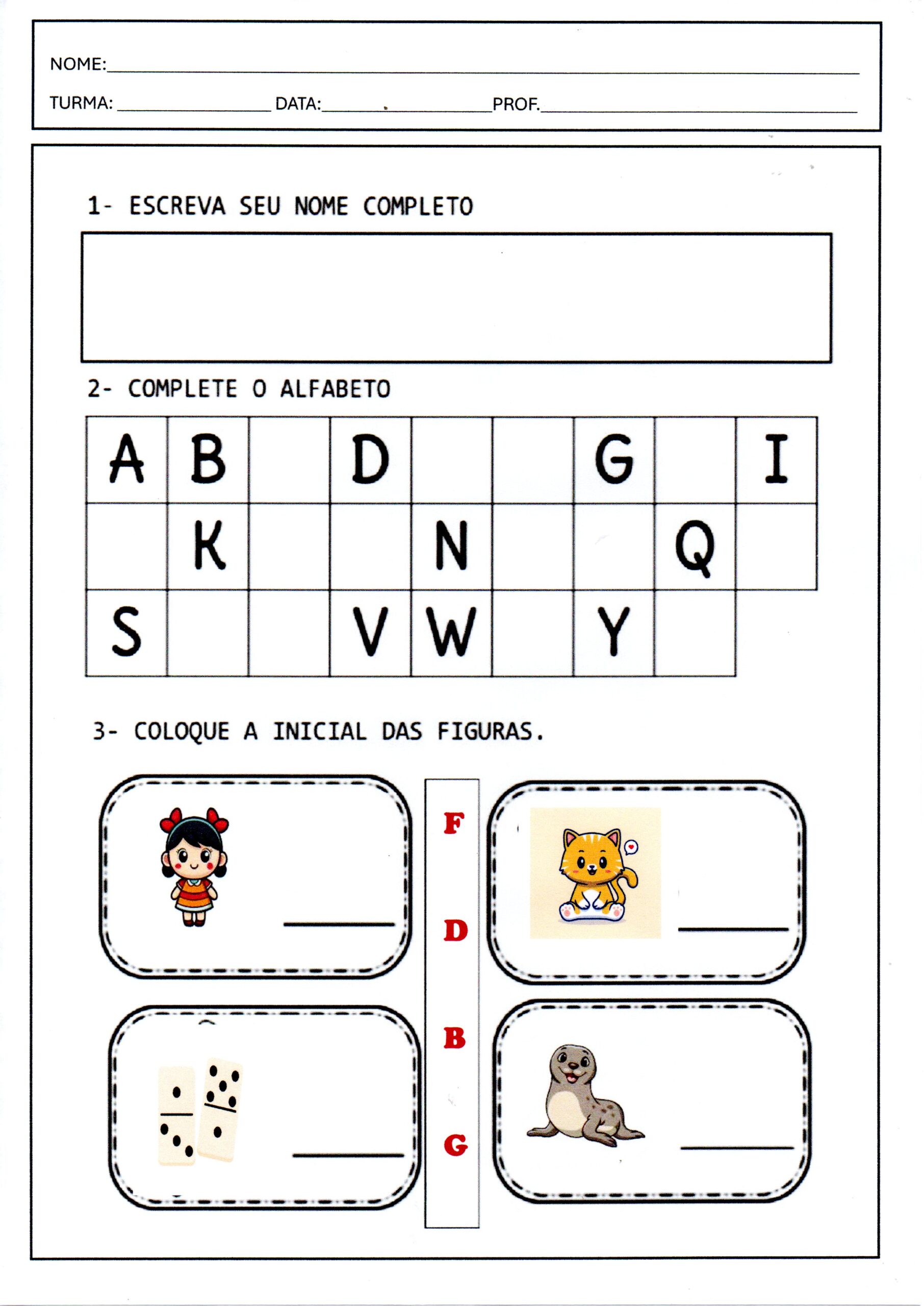 como fazer uma atividade de pescaria da letra inicial do nome