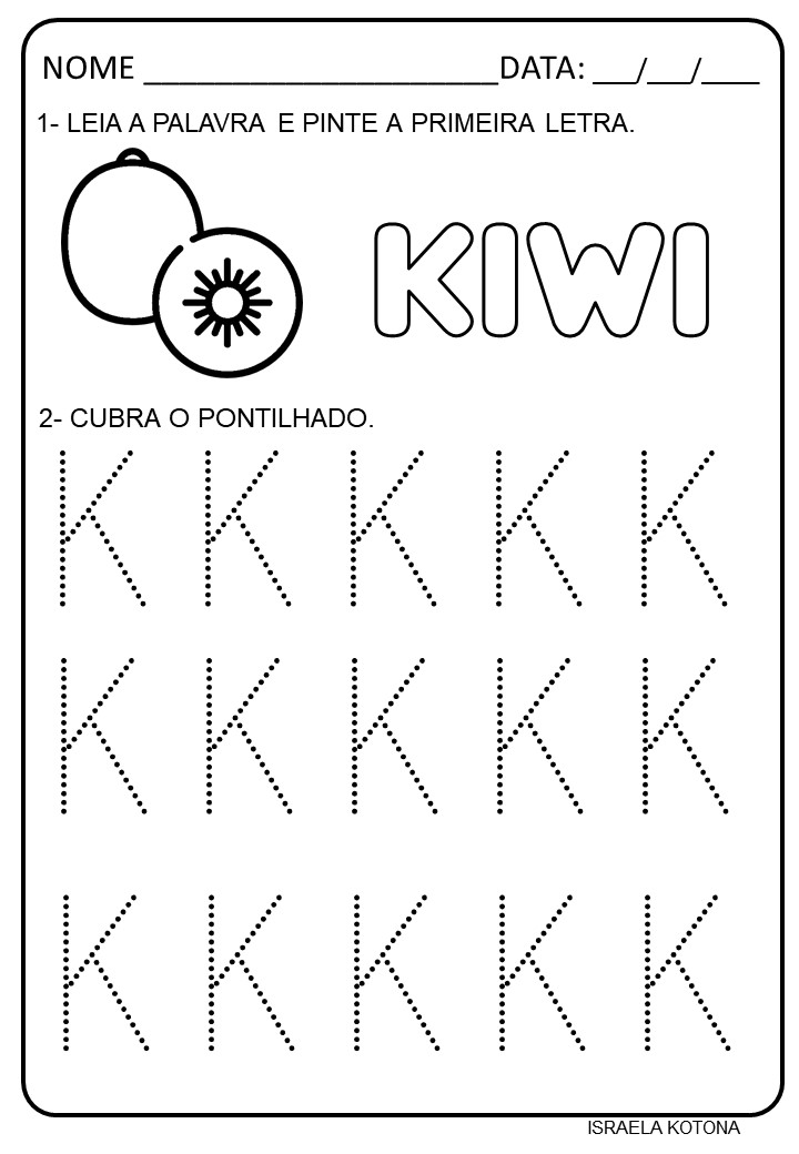 alfabetização letra k para baixar