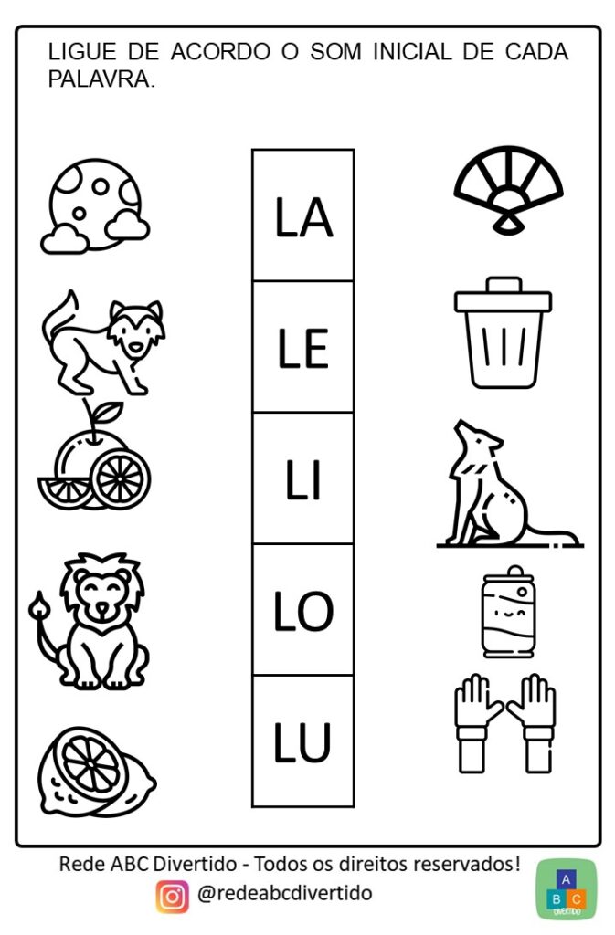 atividades com a letra l educação infantil