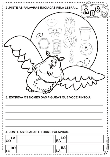 atividades com a letra l para educação infantil para imprimir