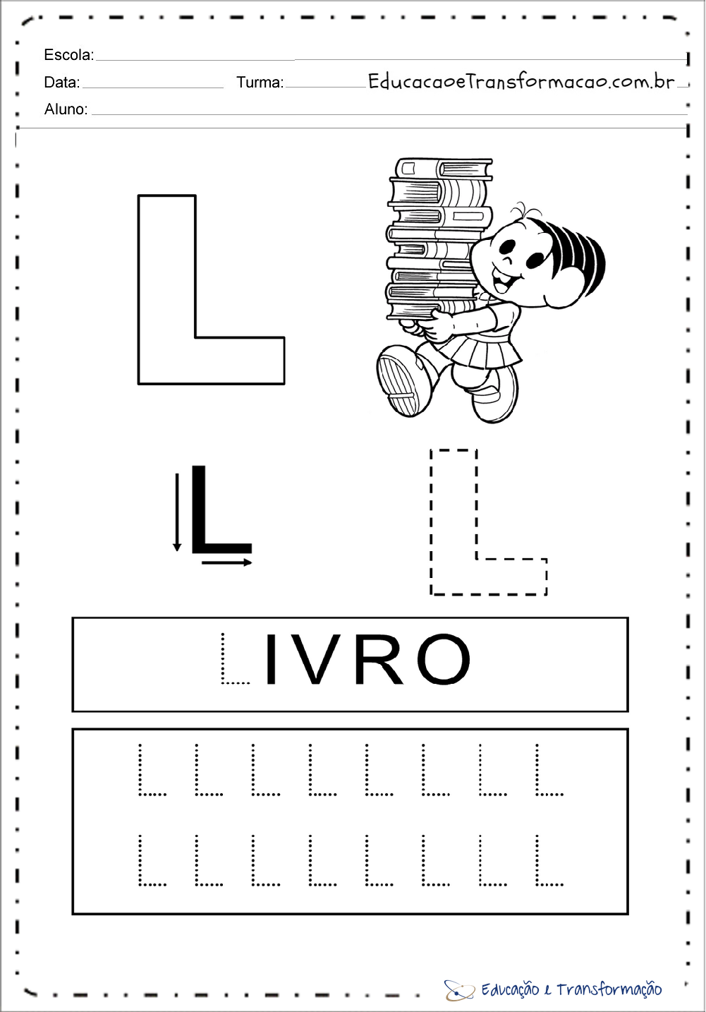 atividades com a letra l vs atividades com a letra M educação infantil