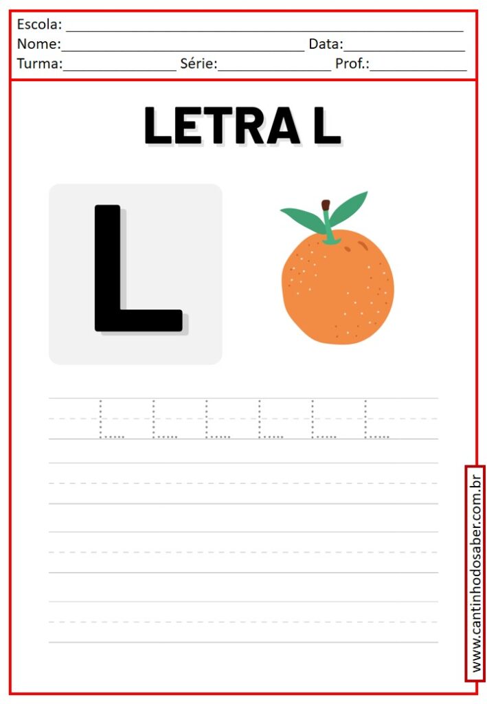 atividades com a letra l para educação infantil para imprimir