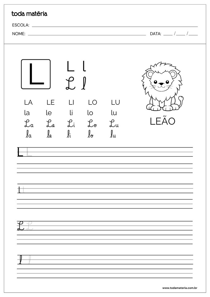 atividades inspiradoras com a letra L para educação infantil