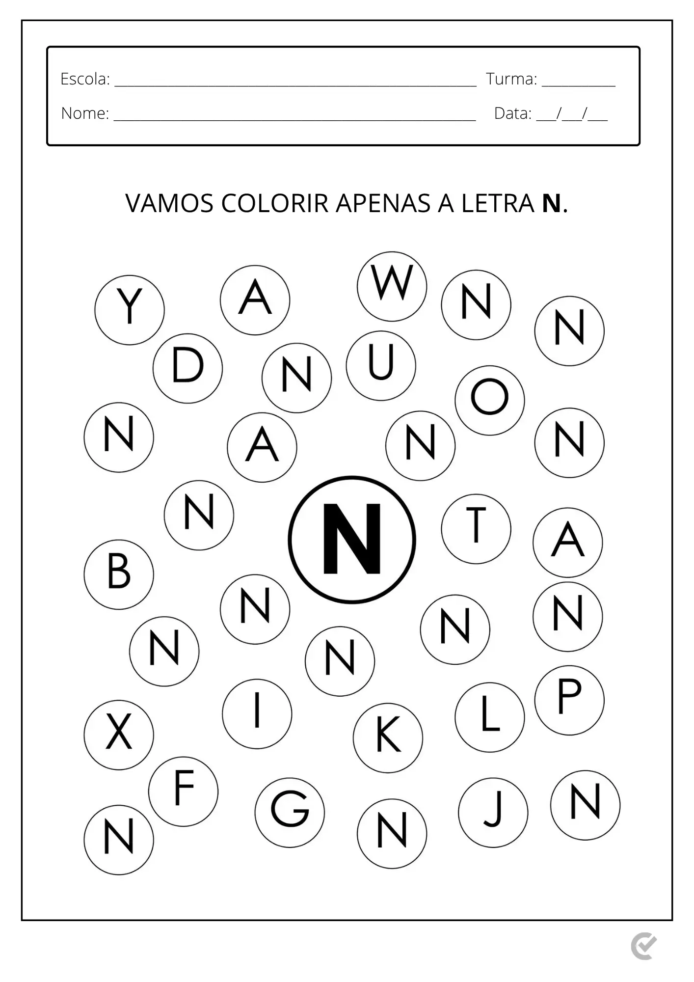 exercícios letra n 2 ano
