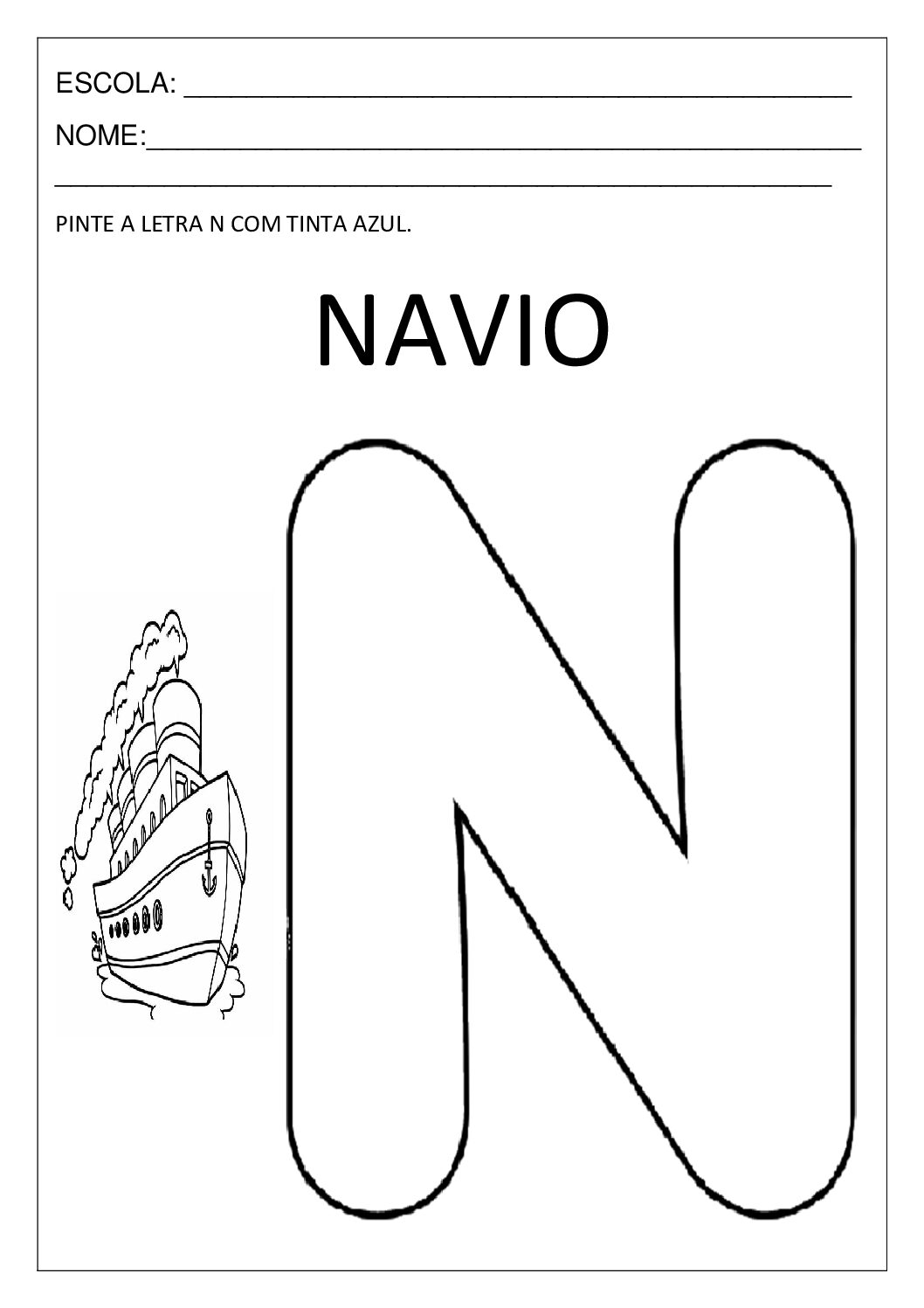atividades de escrita letra n 2 ano
