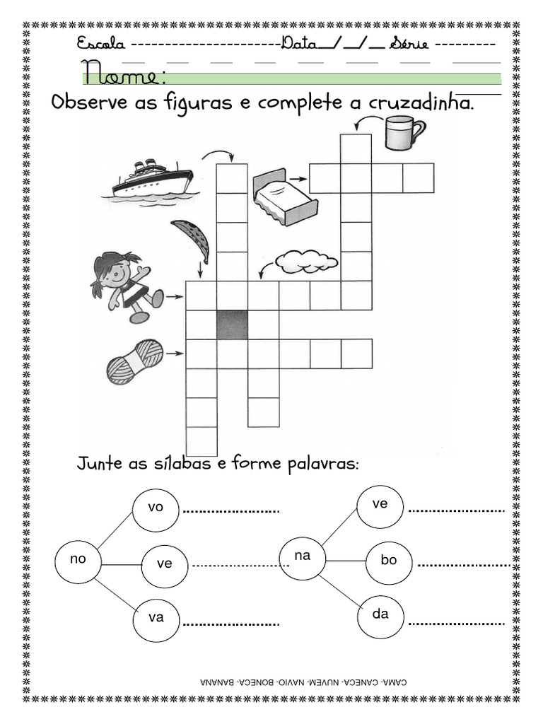 jogos com a letra n para 2 ano