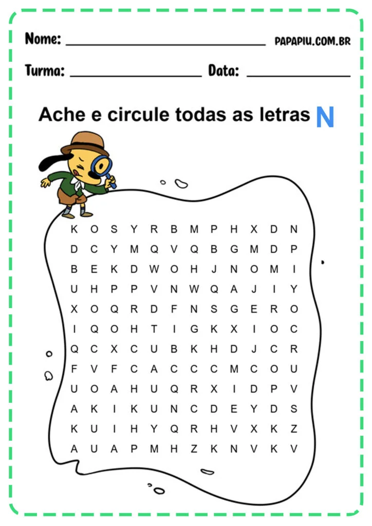 atividades de escrita letra n 2 ano
