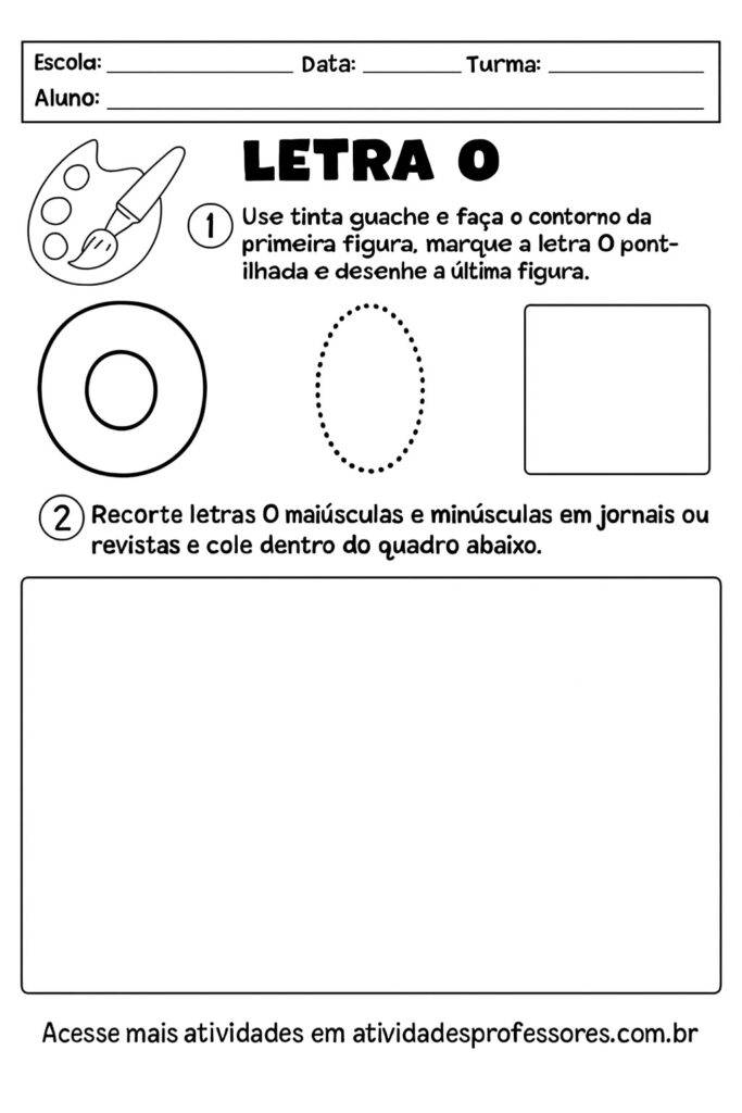 atividades com a letra o para alfabetização