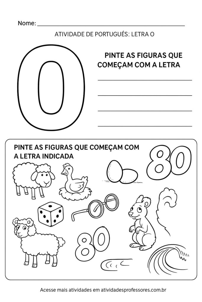 atividades com a letra o para imprimir educação infantil 4 anos