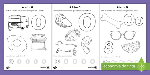 atividades com objetos que começam com a letra o