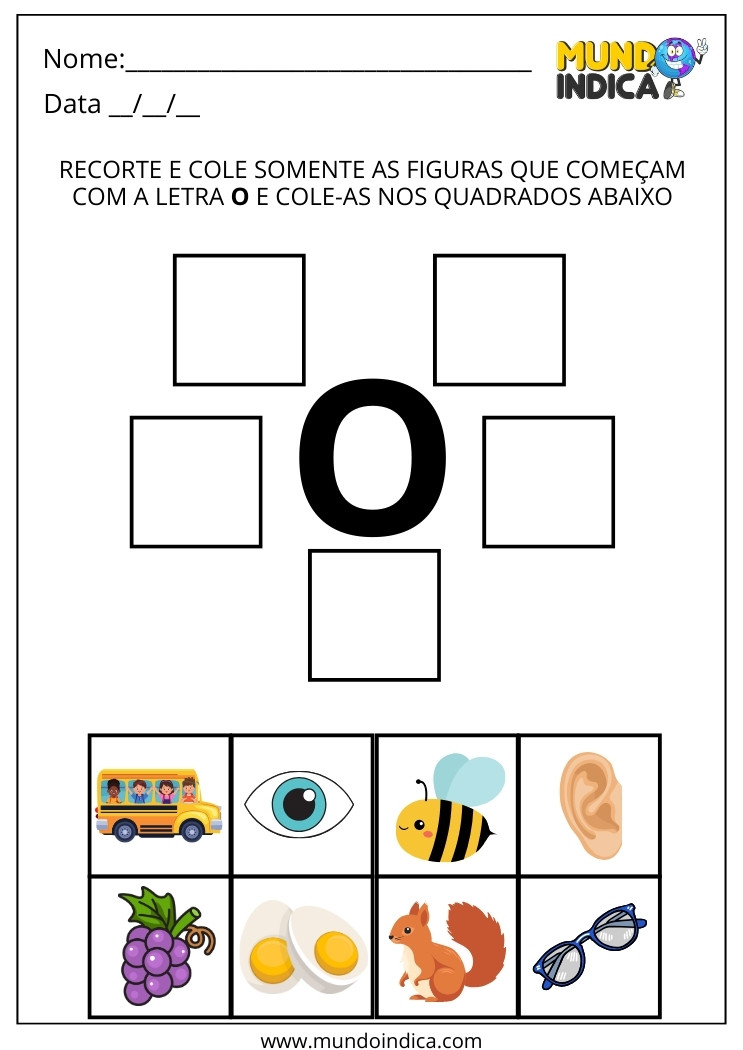 atividades de coordenação motora letra o