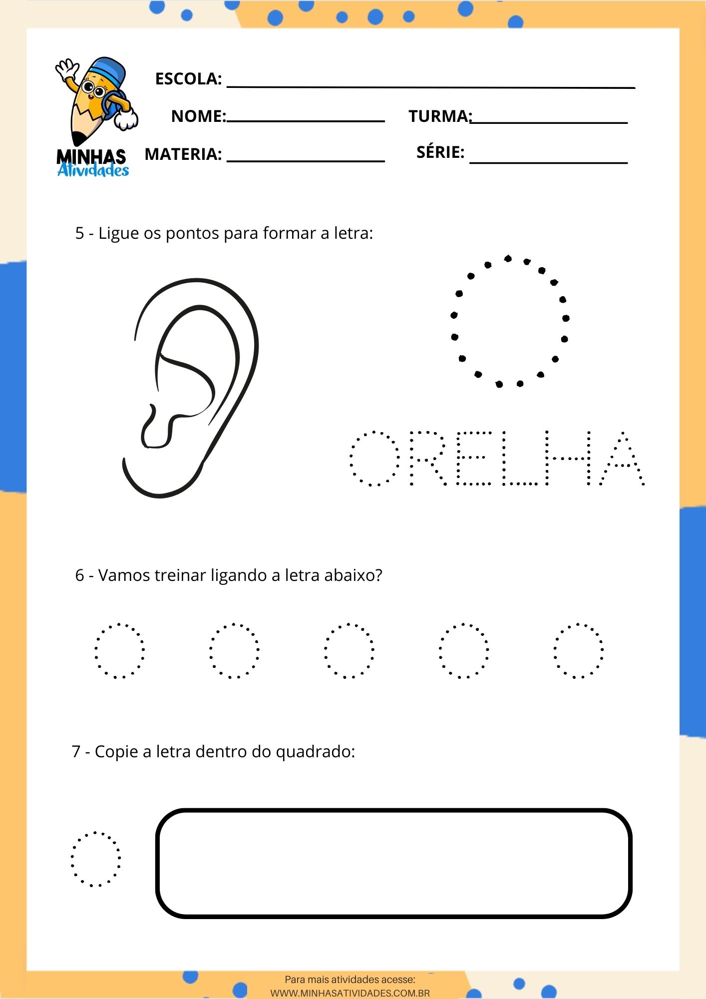 letra o em massinha para educação infantil