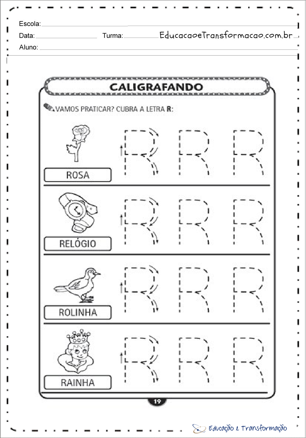 atividades divertidas com a letra r para educação infantil