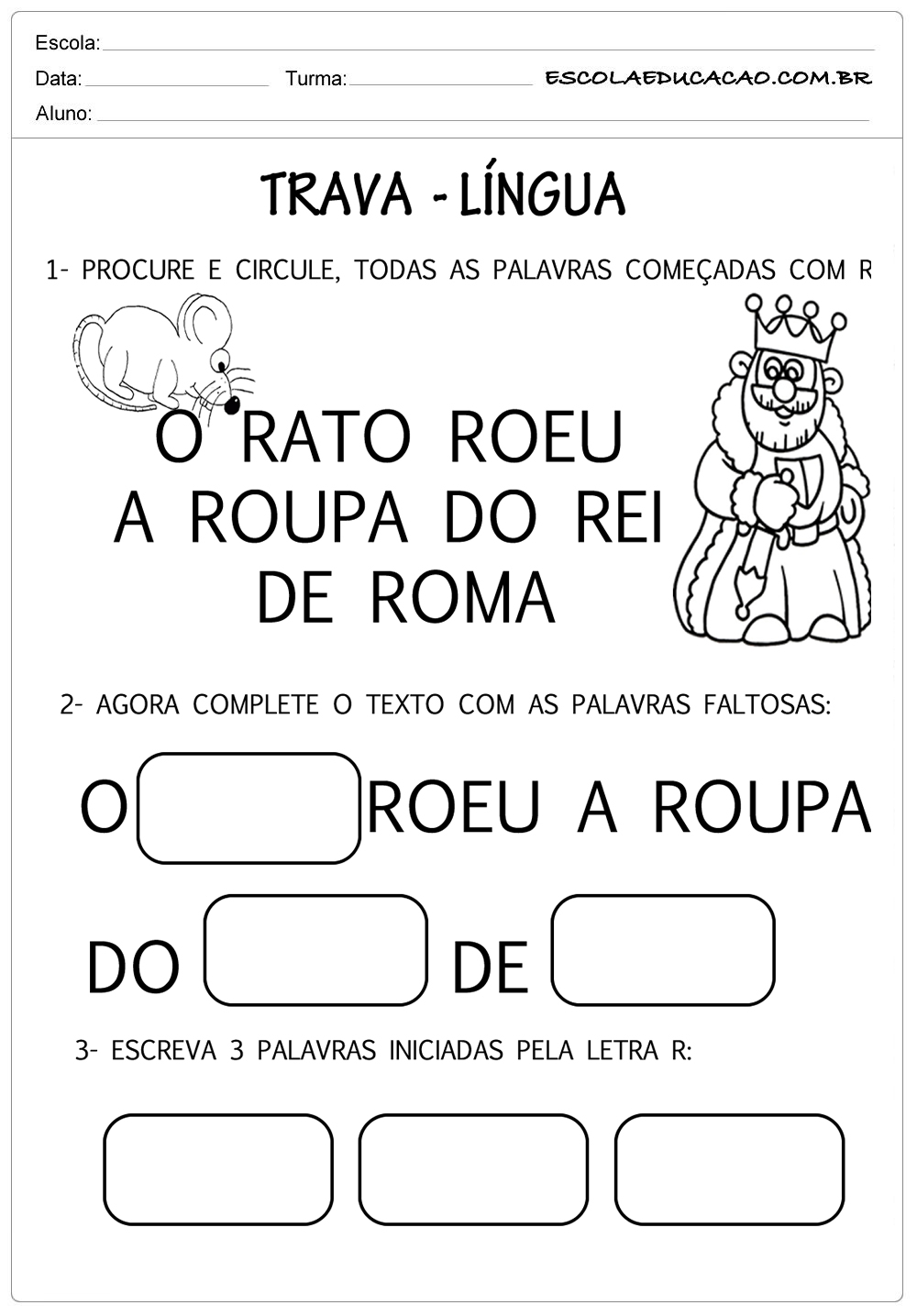 erros comuns ao ensinar a letra r para crianças pequenas