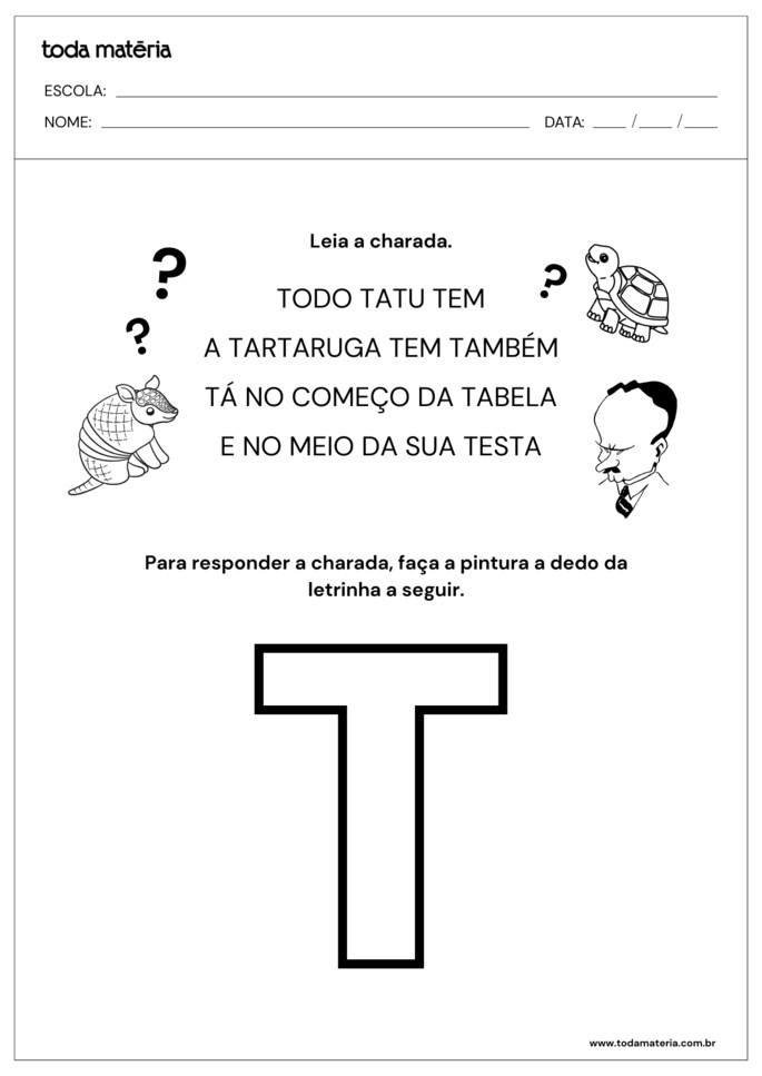 atividades com a letra t para educação infantil para imprimir