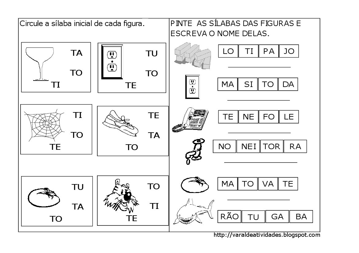 exercícios com a letra t para imprimir