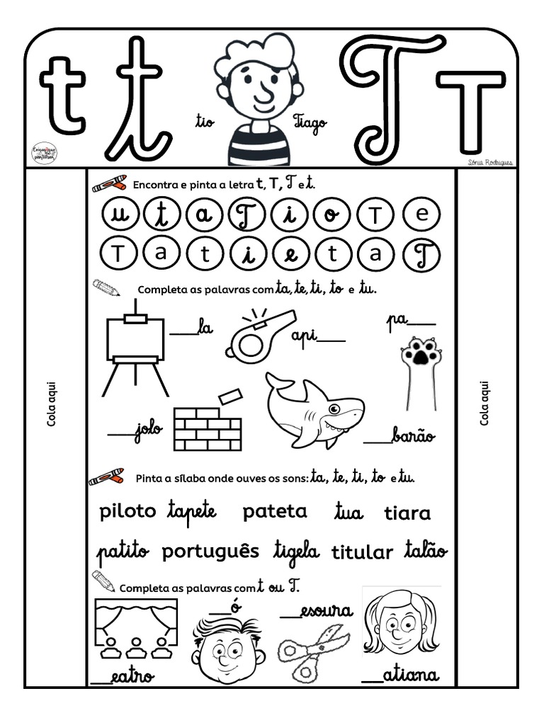 atividades com a letra t para educação infantil para imprimir