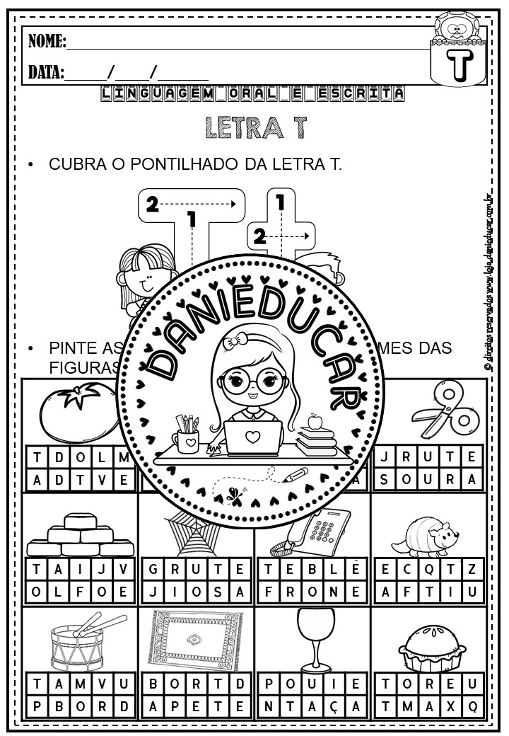 atividades de alfabetização letra t para imprimir
