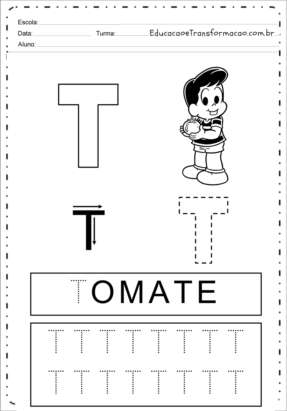 atividades com a letra t para educação infantil para imprimir