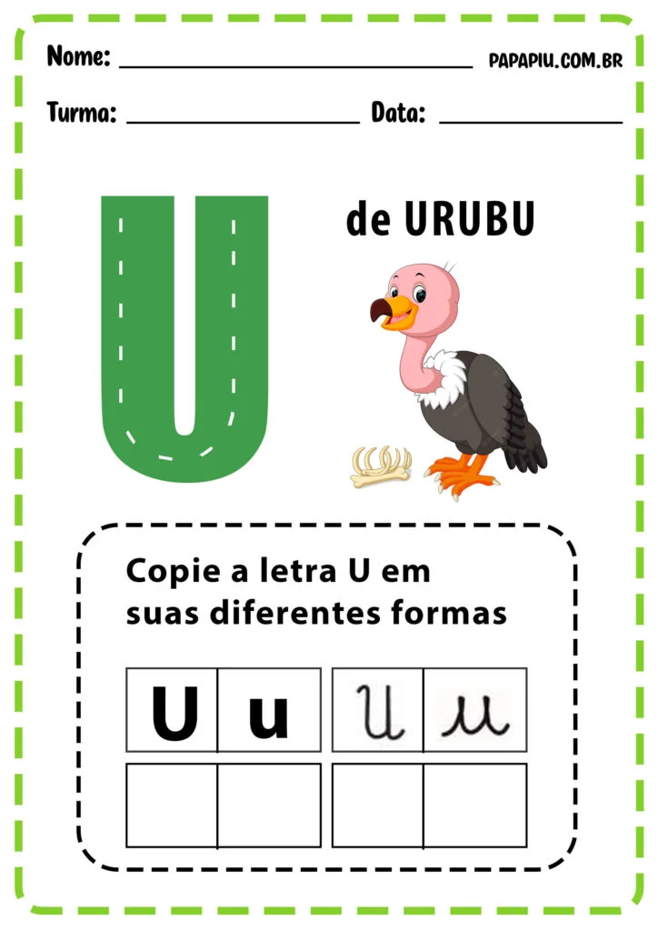 como usar a letra u em atividades de consciência fonológica