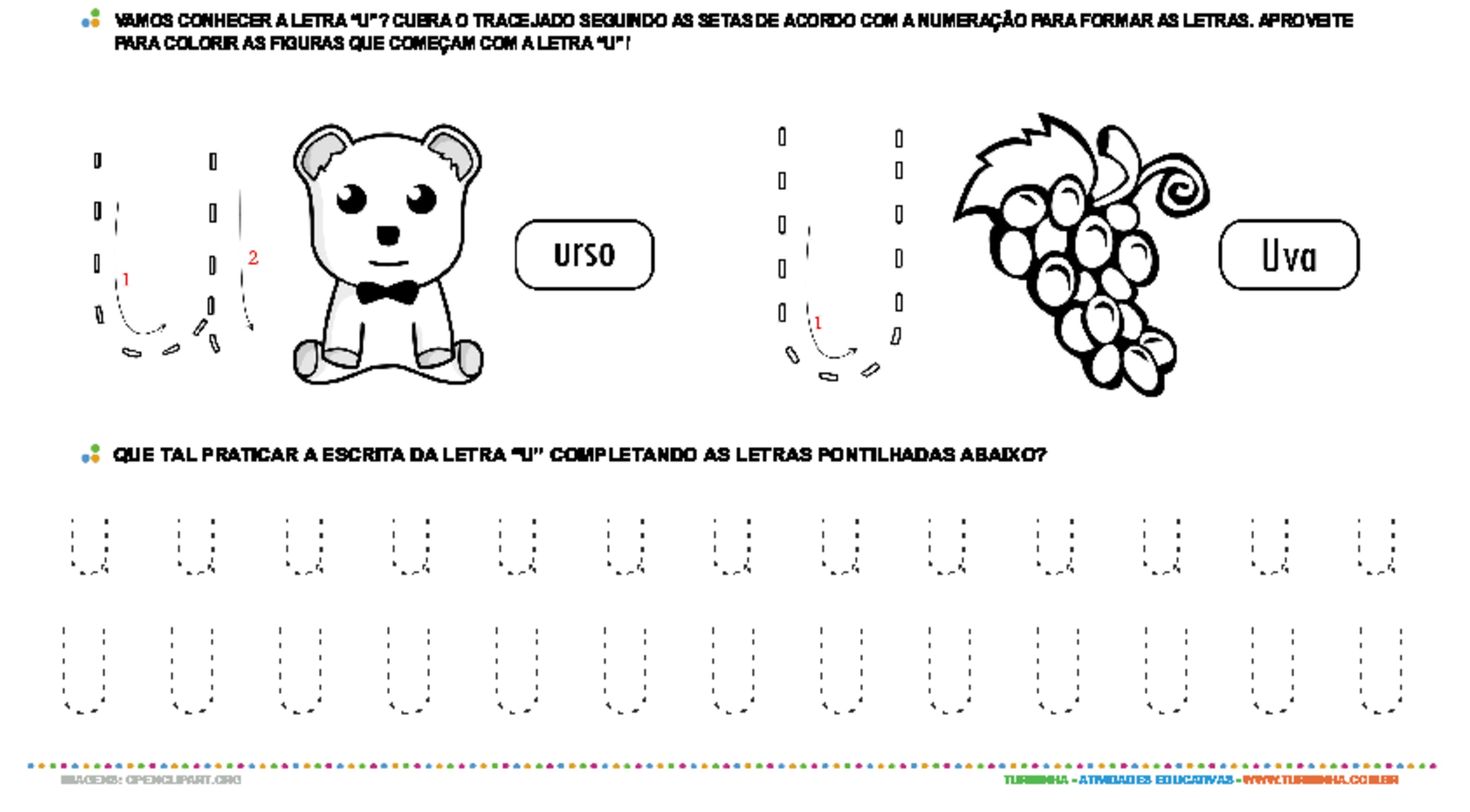 atividades com a letra u vs atividades com a letra v