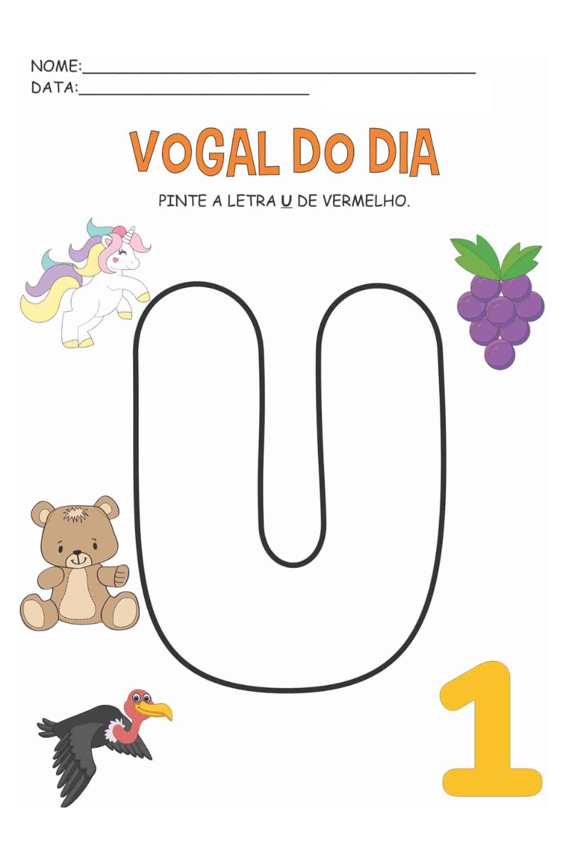 atividades divertidas com a letra u para alfabetização infantil