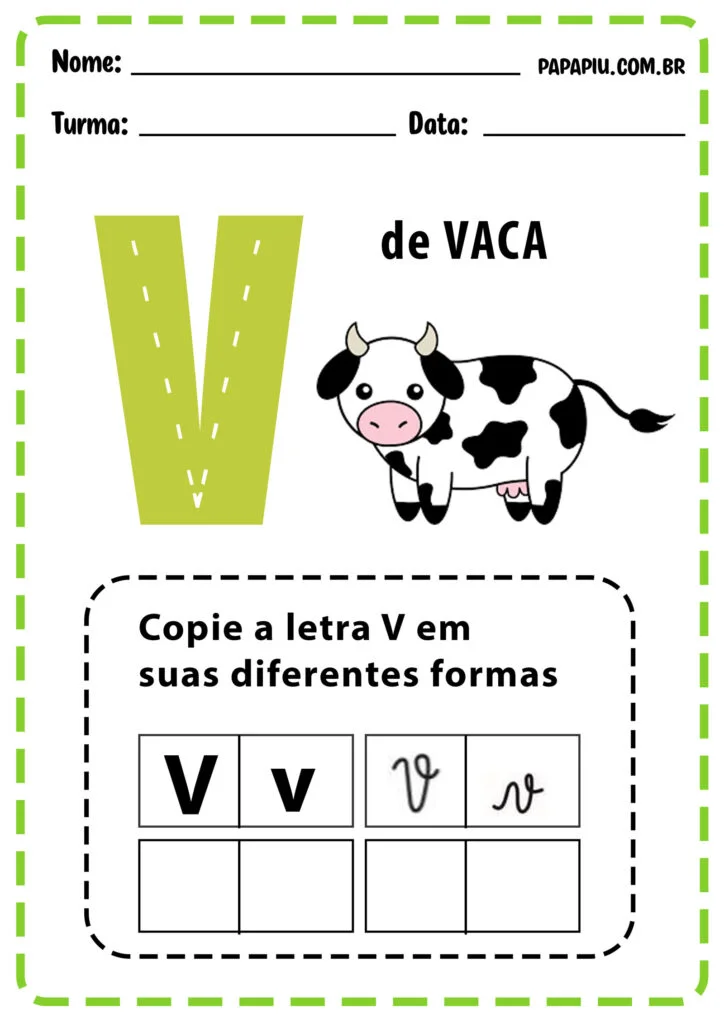 como fazer caça ao tesouro letra v