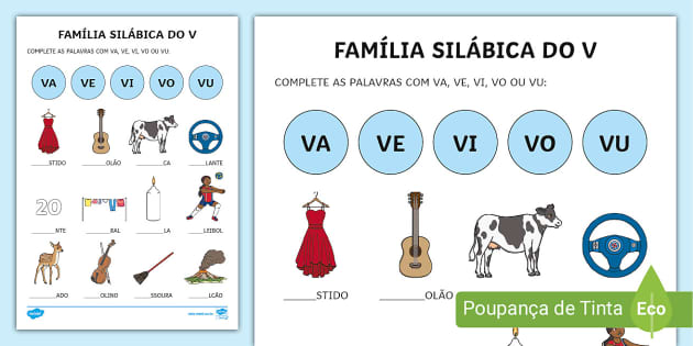 atividades com a letra v para educação infantil