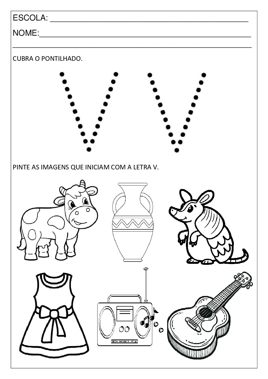 letra v vs outras consoantes educação infantil
