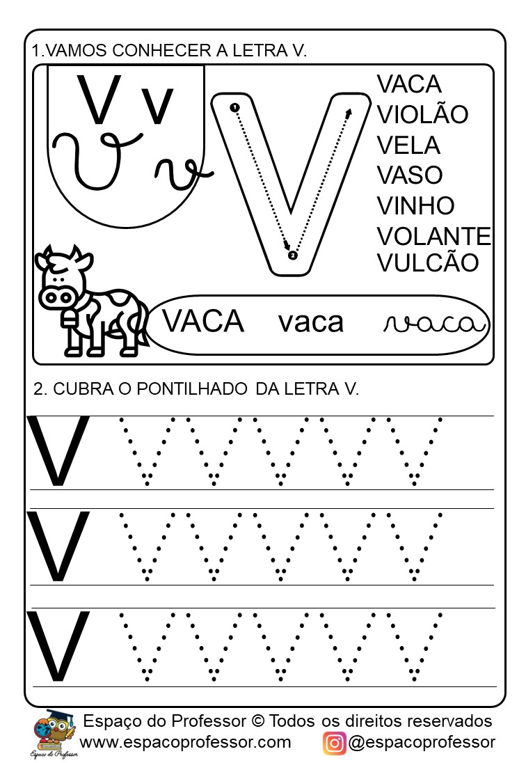 atividades com a letra v para educação infantil