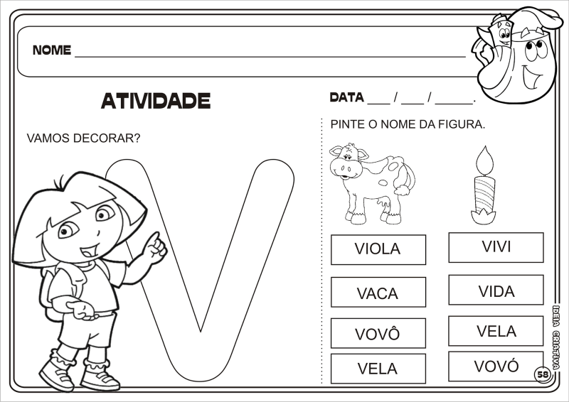atividades criativas letra v educação infantil