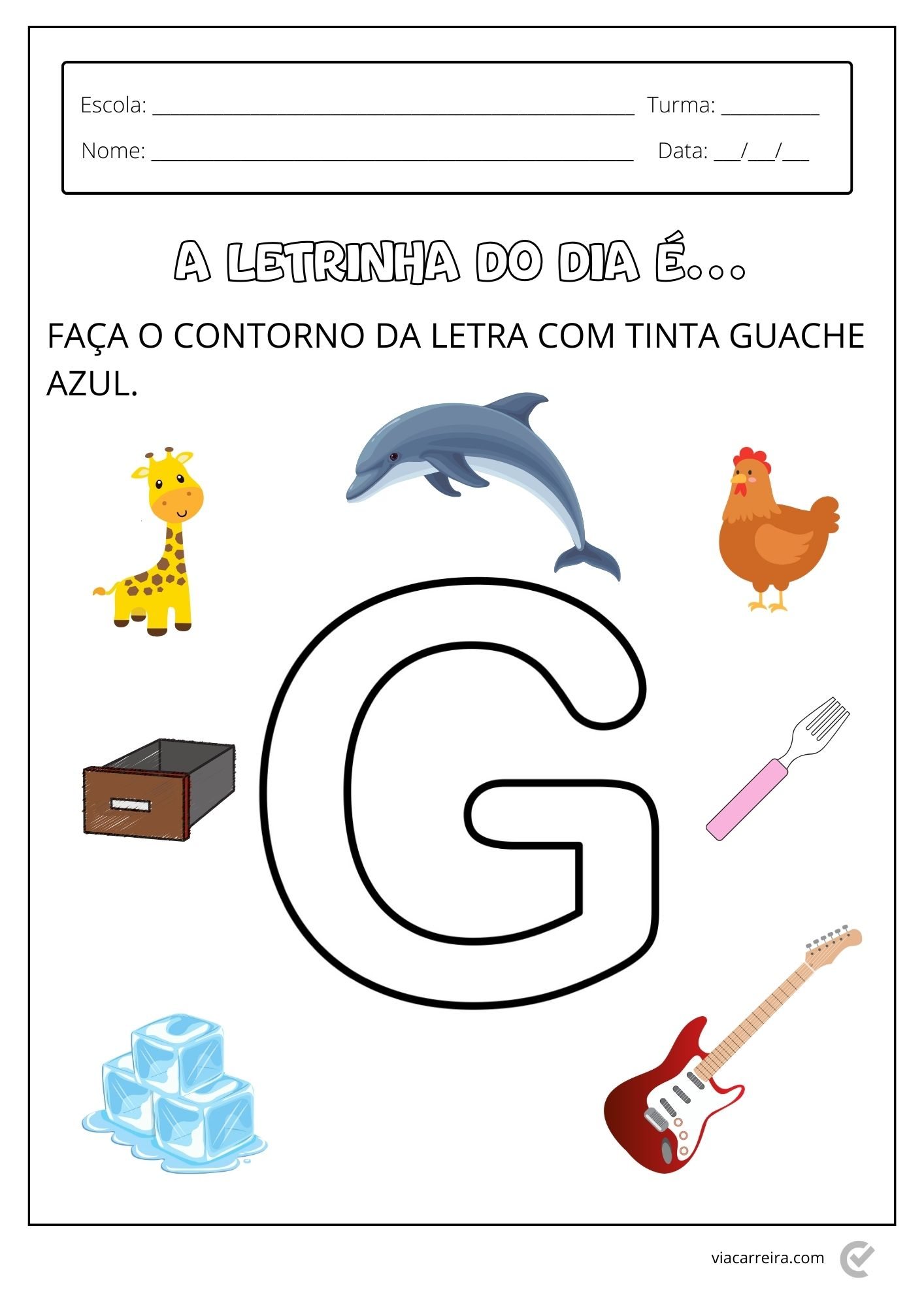 atividades de alfabetização com a letra g